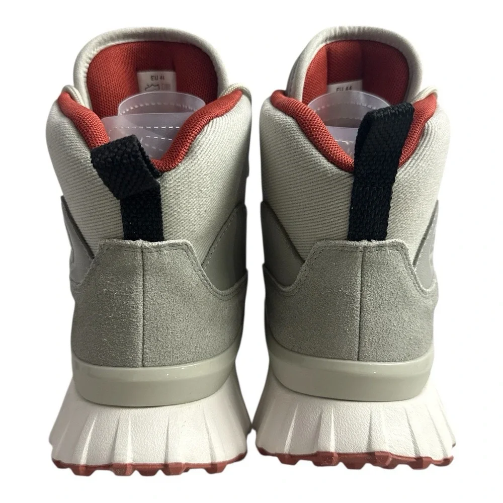 P448 Men's Ankle Boots Grey White Red Lace Up Logo Metal Eyelets EU 44 US‎ 11